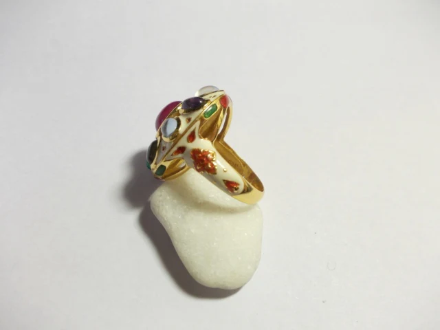 Anello NAVRATAN argento dorato e smaltato - Image 3