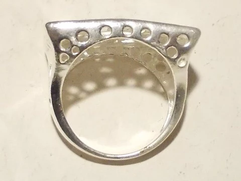 Anello OM argento traforo rettangolare - Image 3