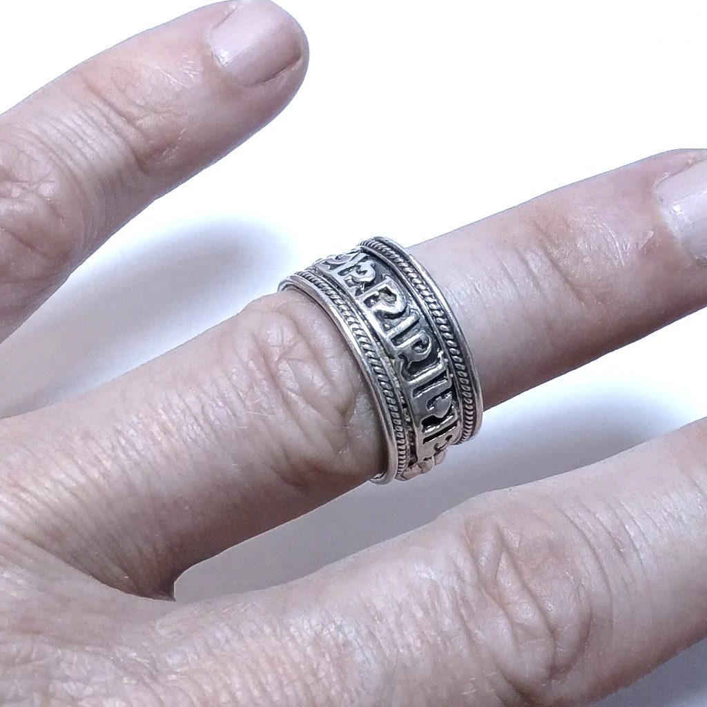 Anello Eka OM MANI PADME HUM argento - Image 3