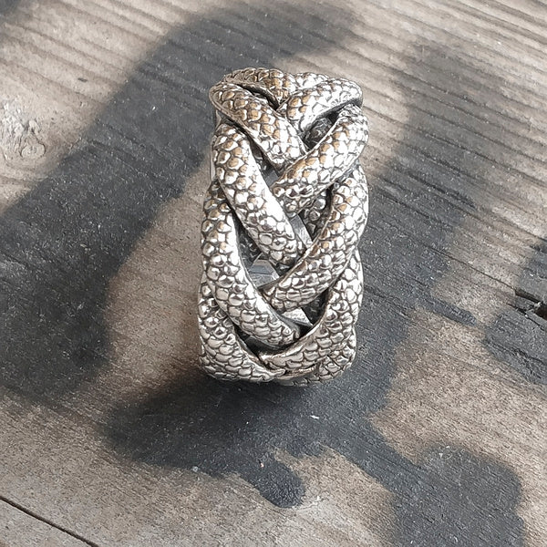 ANELLO pelle di serpente NIKHIL in argento 925 anello artigianale | anello ARGENTO - Image 3