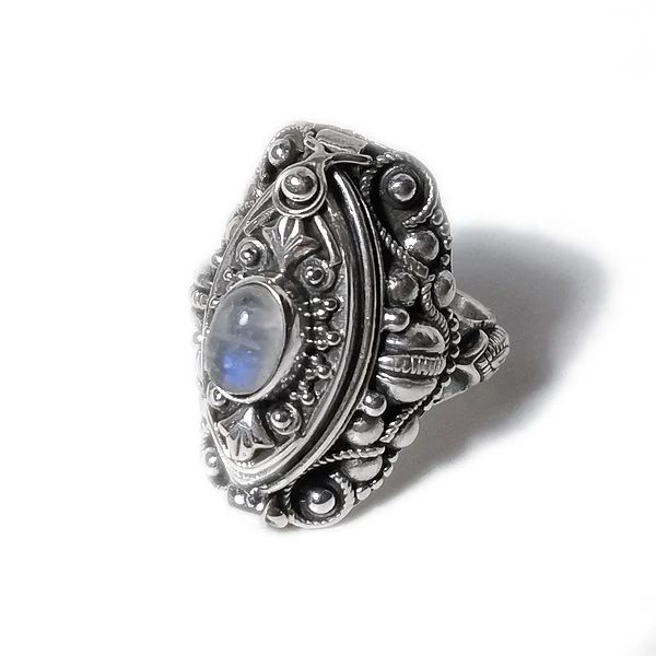 ANELLO POISON argento 925 veleno con pietra di luna - Image 3