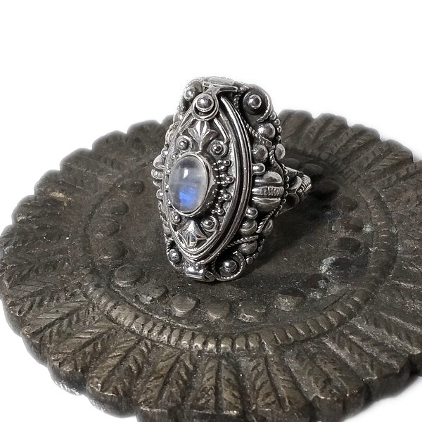 ANELLO POISON argento 925 veleno con pietra di luna - Image 4