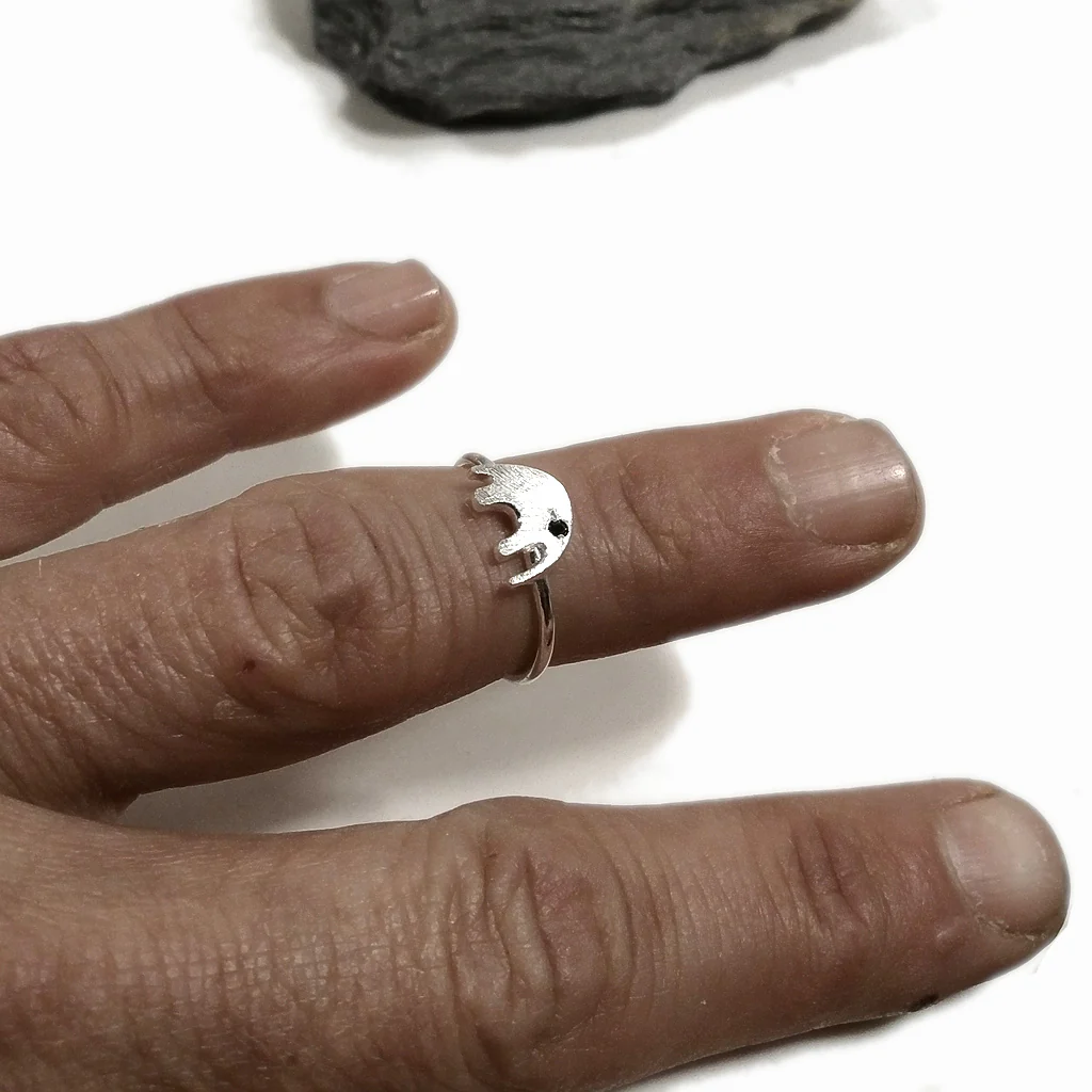 Anello sovrapponibile argento con pietra e ELEFANTE stilizzato - Image 4