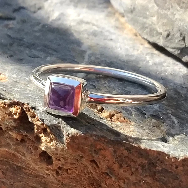 Anello sovrapponibile in argento 925 con pietra - DADO - Image 14