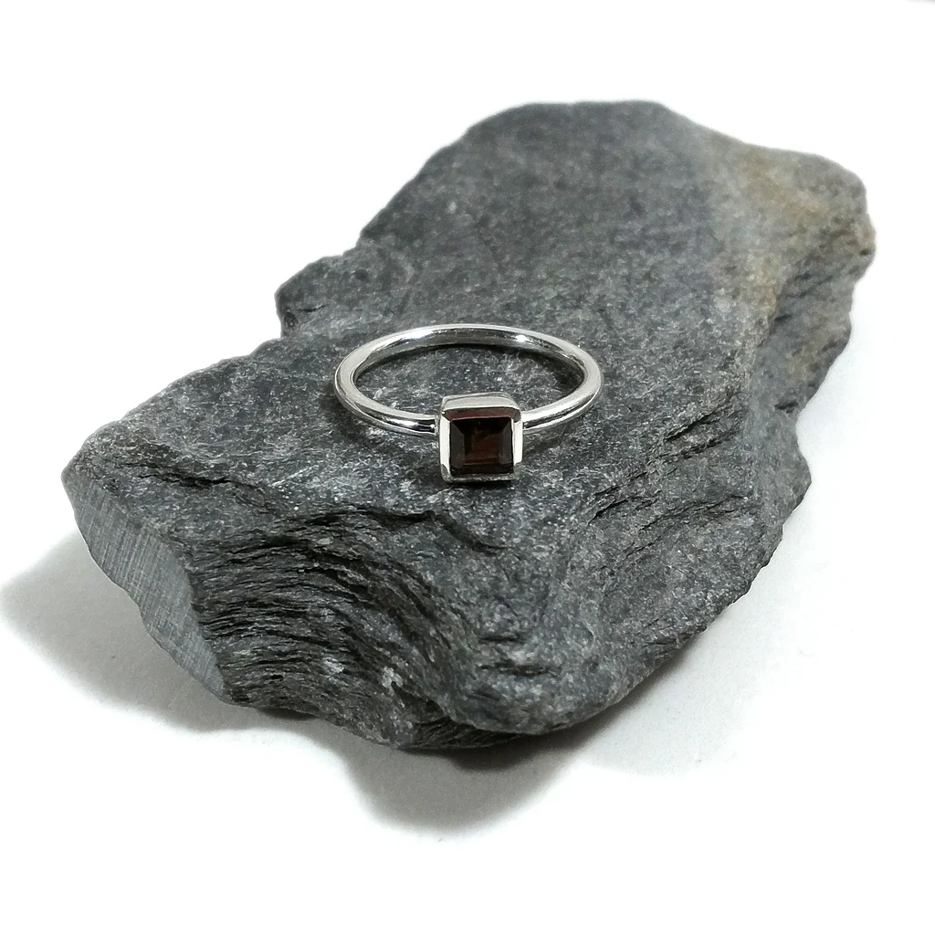 Anello sovrapponibile in argento 925 con pietra - DADO - Image 5