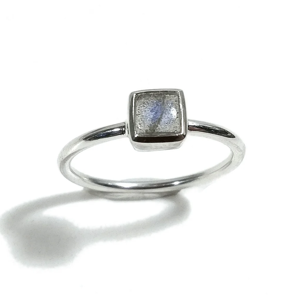 Anello sovrapponibile in argento 925 con pietra - DADO - Image 8