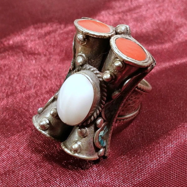 Anello TIBETANO JINPA con Madreperla in argento 925 | Gioielli etnici - Image 5