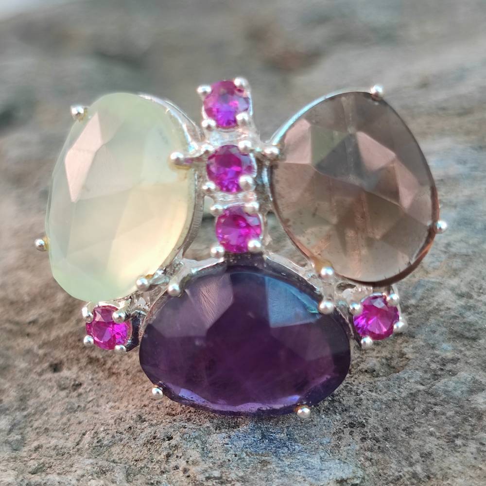 Anello in argento 925 artigianale con pietre - TIFFANY - Image 14