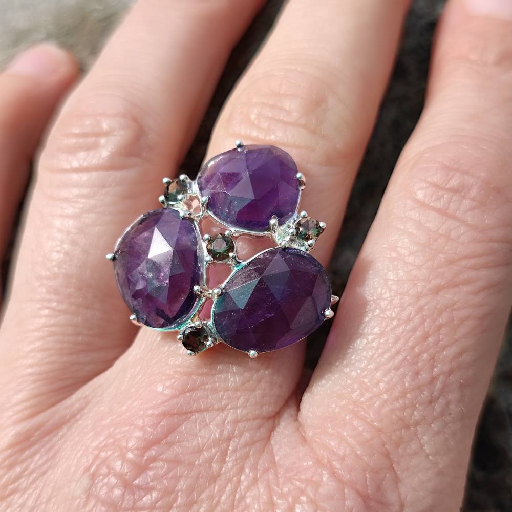 Anello in argento 925 artigianale con pietre - TIFFANY - Image 29