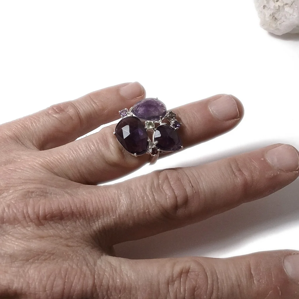 Anello in argento 925 artigianale con pietre - TIFFANY - Image 3