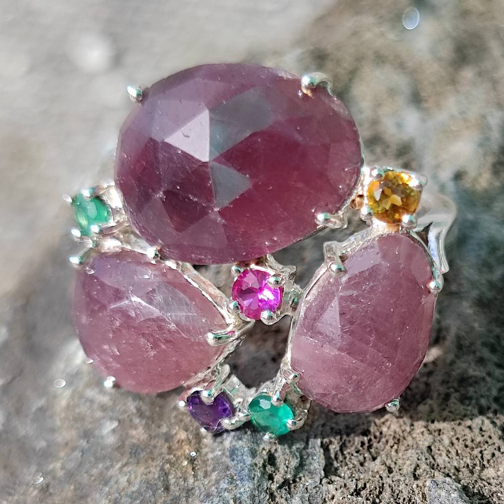 Anello in argento 925 artigianale con pietre - TIFFANY - Image 31