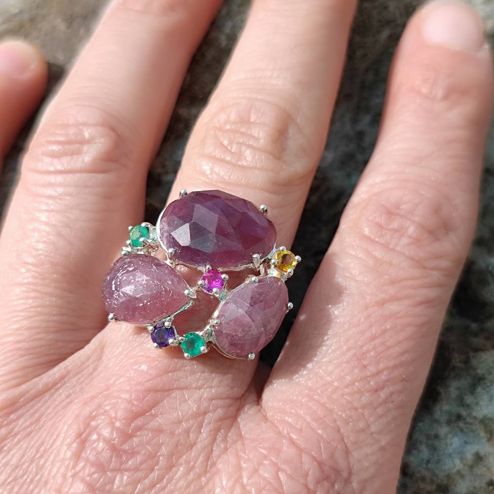 Anello in argento 925 artigianale con pietre - TIFFANY - Image 32