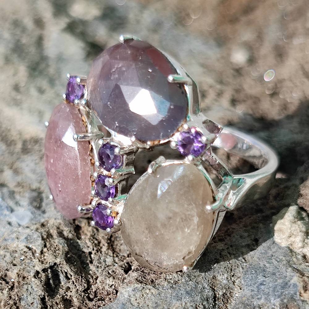 Anello in argento 925 artigianale con pietre - TIFFANY - Image 34