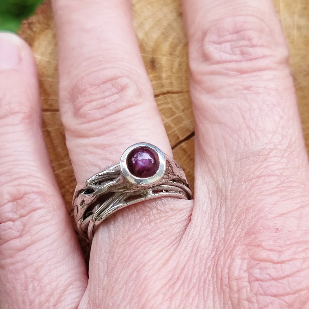 Anello artigianale in argento 925 con pietra - Pezzo unico - Image 3