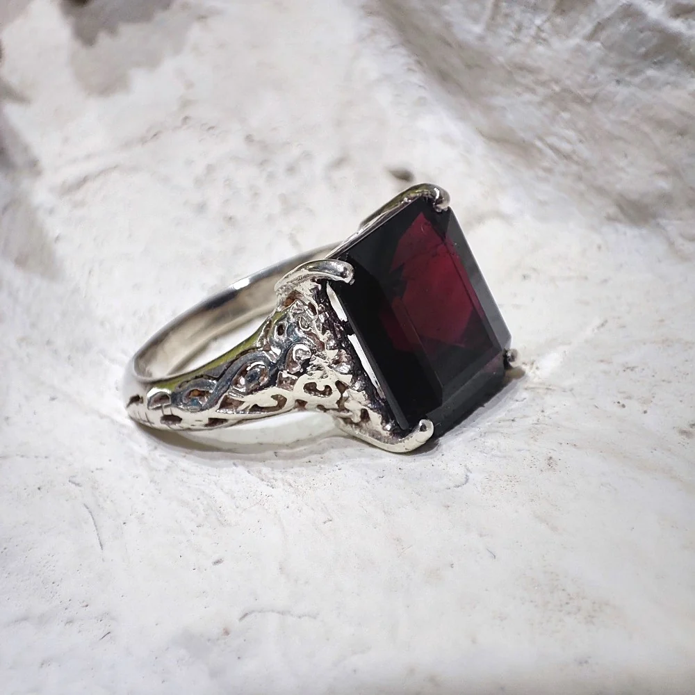 Anello in argento 925 artigianale con pietra - ZAHIRA - Image 4