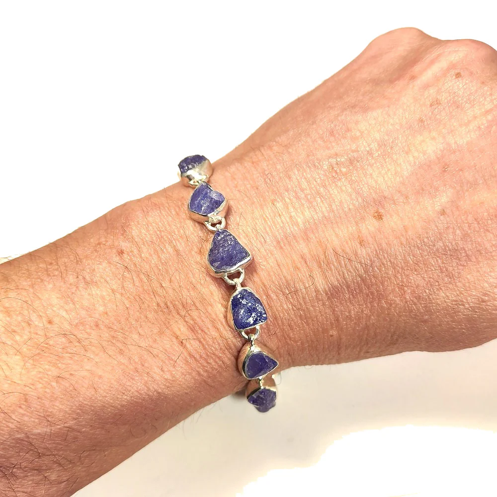 BRACCIALE ADIMU con TANZANITE grezza in argento 925 - Image 2