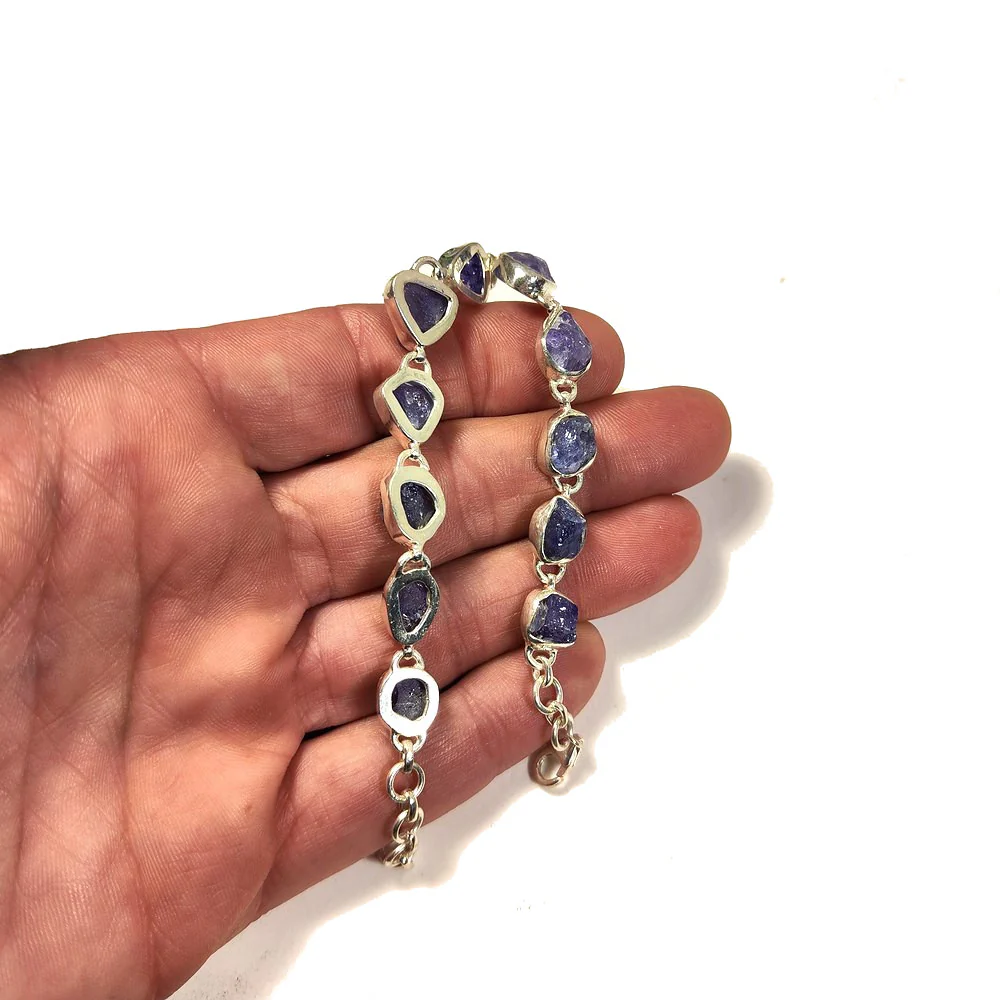 BRACCIALE ADIMU con TANZANITE grezza in argento 925 - Image 4