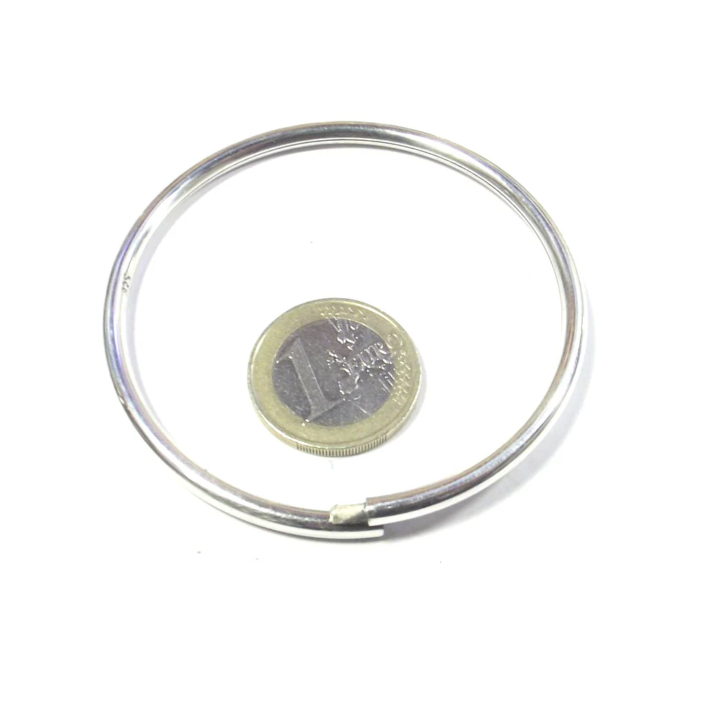 Bracciale NATAN in Argento 925 – Bracciale Cerchio Fine Apribile Artigianale - Image 2
