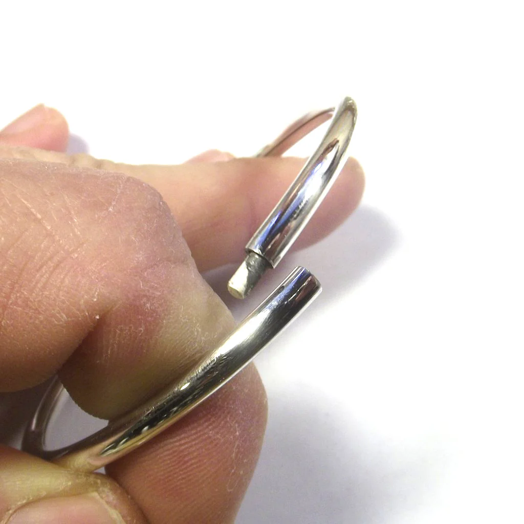 Bracciale NATAN in Argento 925 – Bracciale Cerchio Fine Apribile Artigianale - Image 4