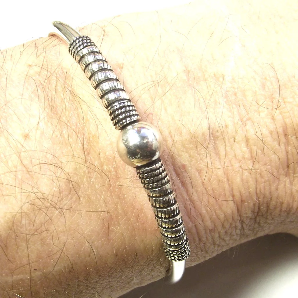 Bracciale argento 925 a cerchio rigido e sfera - DANBURE - Image 3