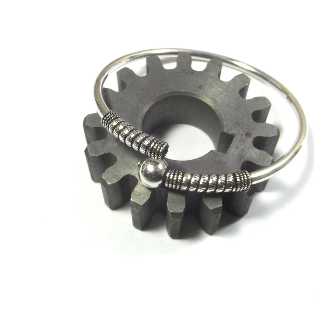Bracciale argento 925 a cerchio rigido e sfera - DANBURE - Image 5