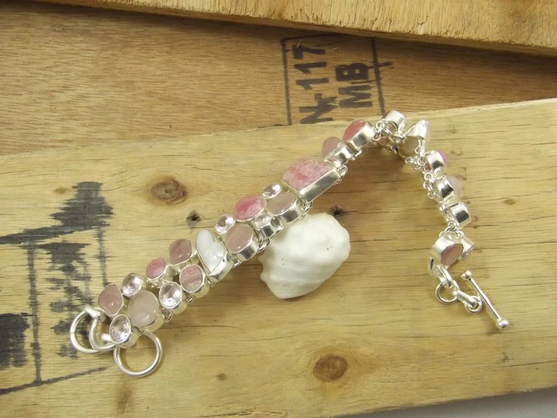 Bracciale argento 925 CRISTALLO di ROCCA e Rodocrosite - Image 8