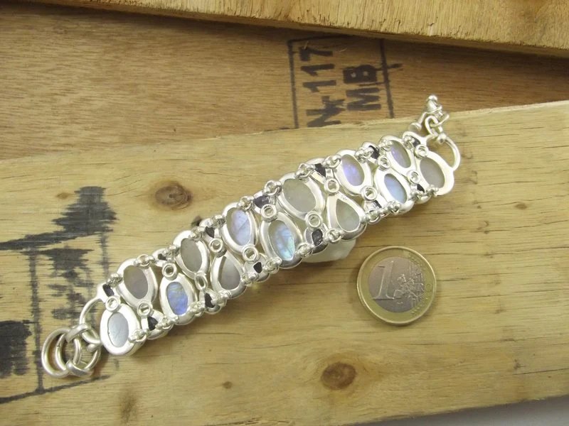 Bracciale argento 925 Pietra di LUNA e TANZANITE - Image 3