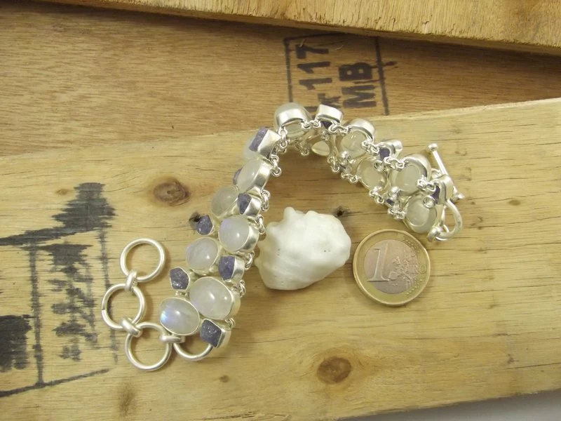 Bracciale argento 925 Pietra di LUNA e TANZANITE - Image 4