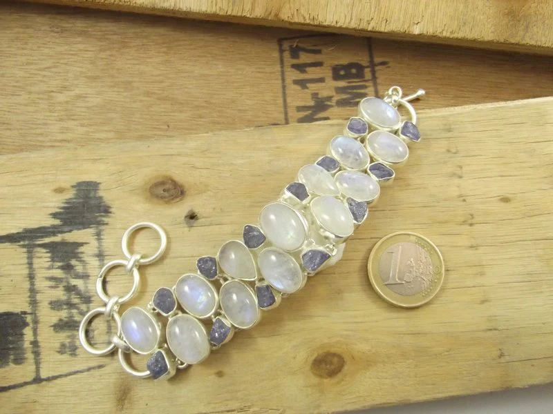 Bracciale argento 925 Pietra di LUNA e TANZANITE - Image 5
