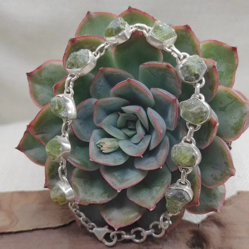 Bracciale argento 925 TORMALINA verde e rosa - ISHANI - Image 14