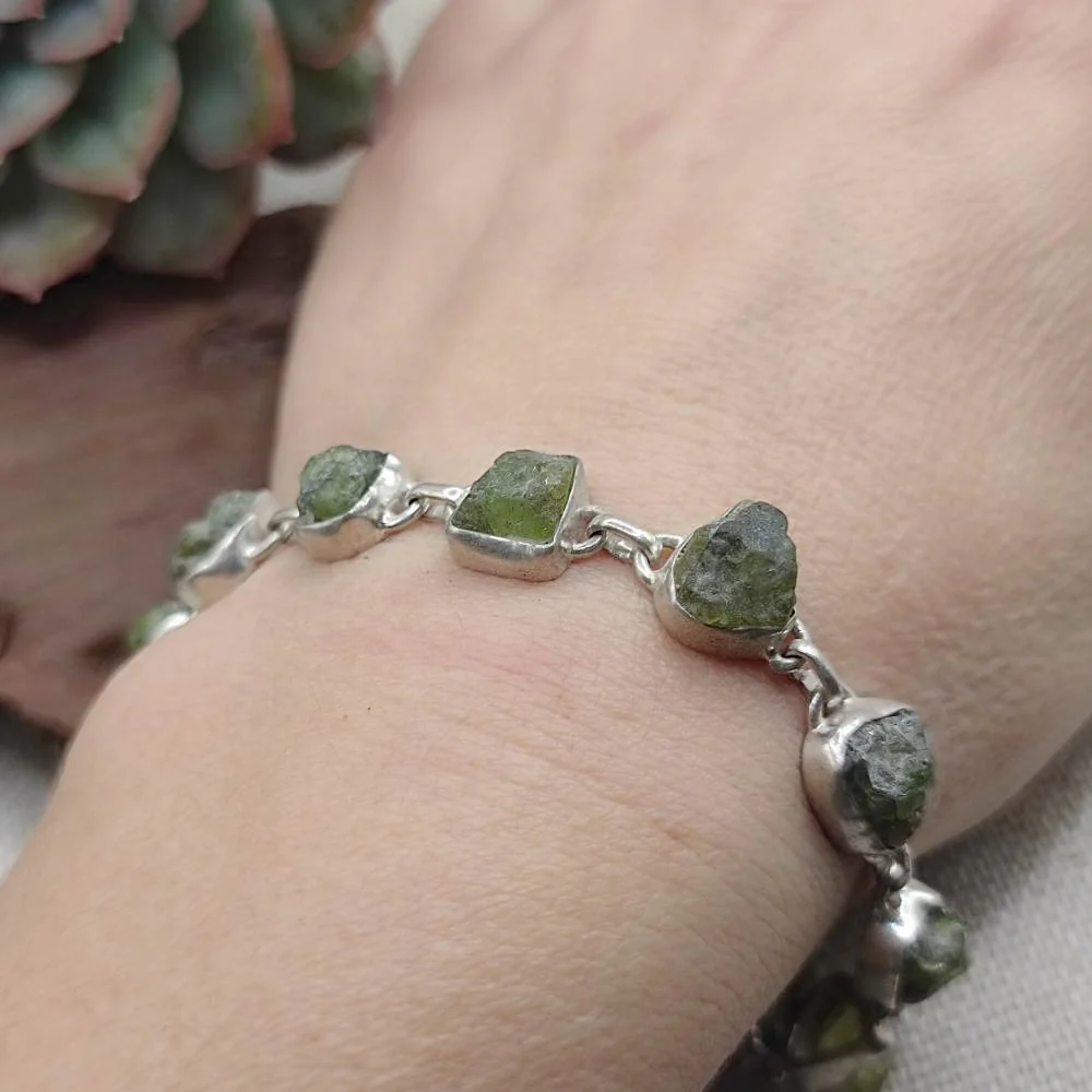 Bracciale argento 925 TORMALINA verde e rosa - ISHANI - Image 7
