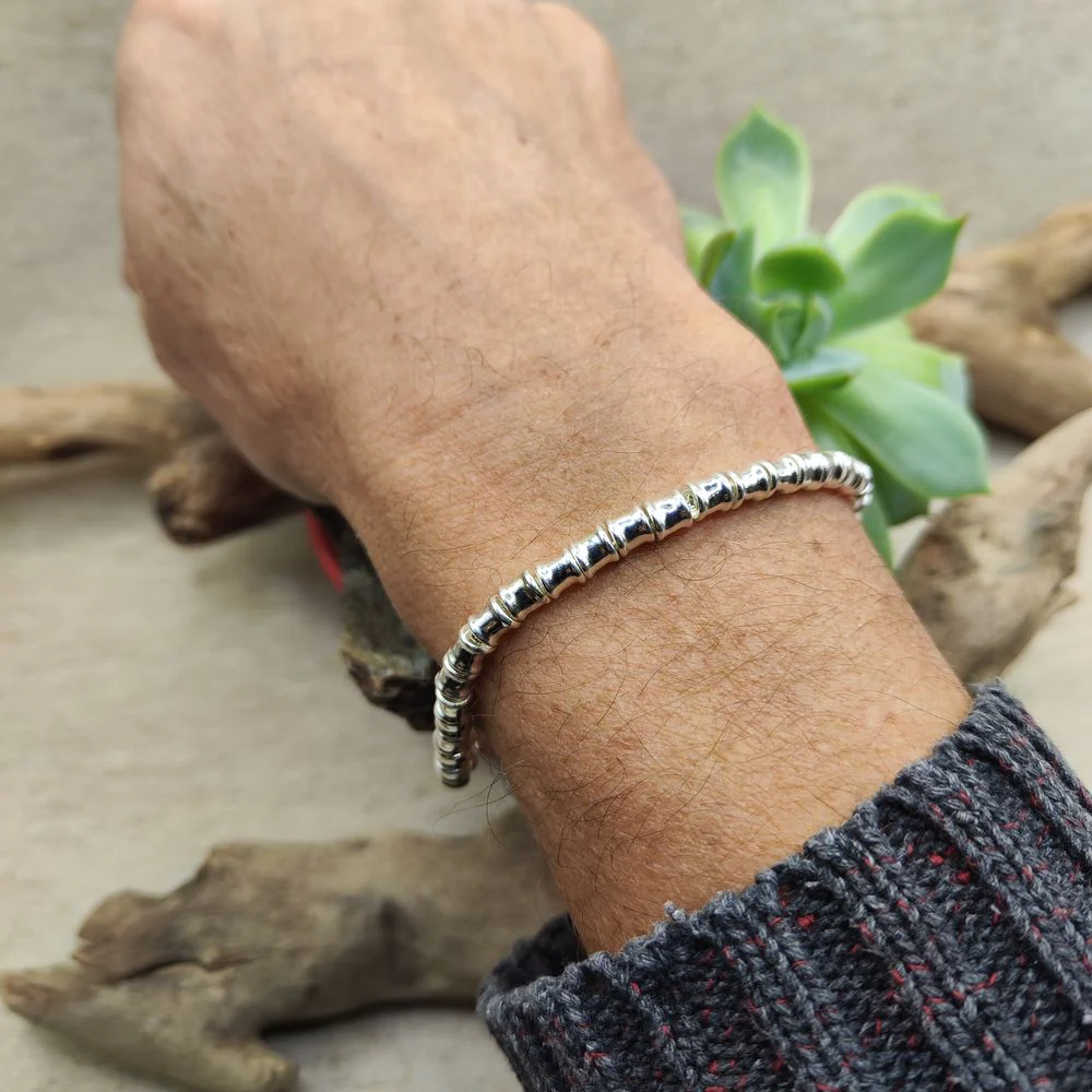 BRACCIALE ARGENTO catena a cilindri - WILLY - Image 2
