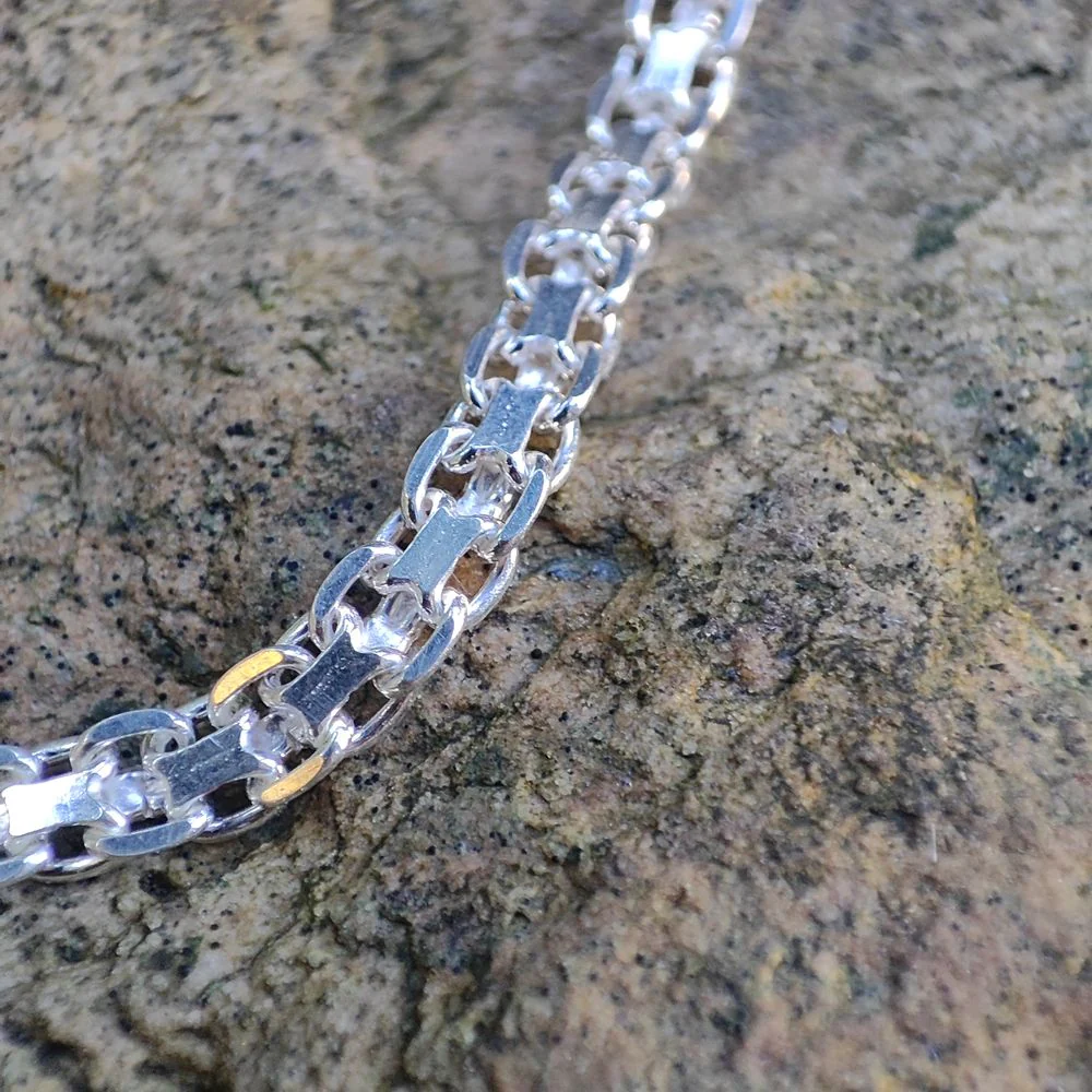 BRACCIALE ARGENTO catena piatta - FURY - Image 4