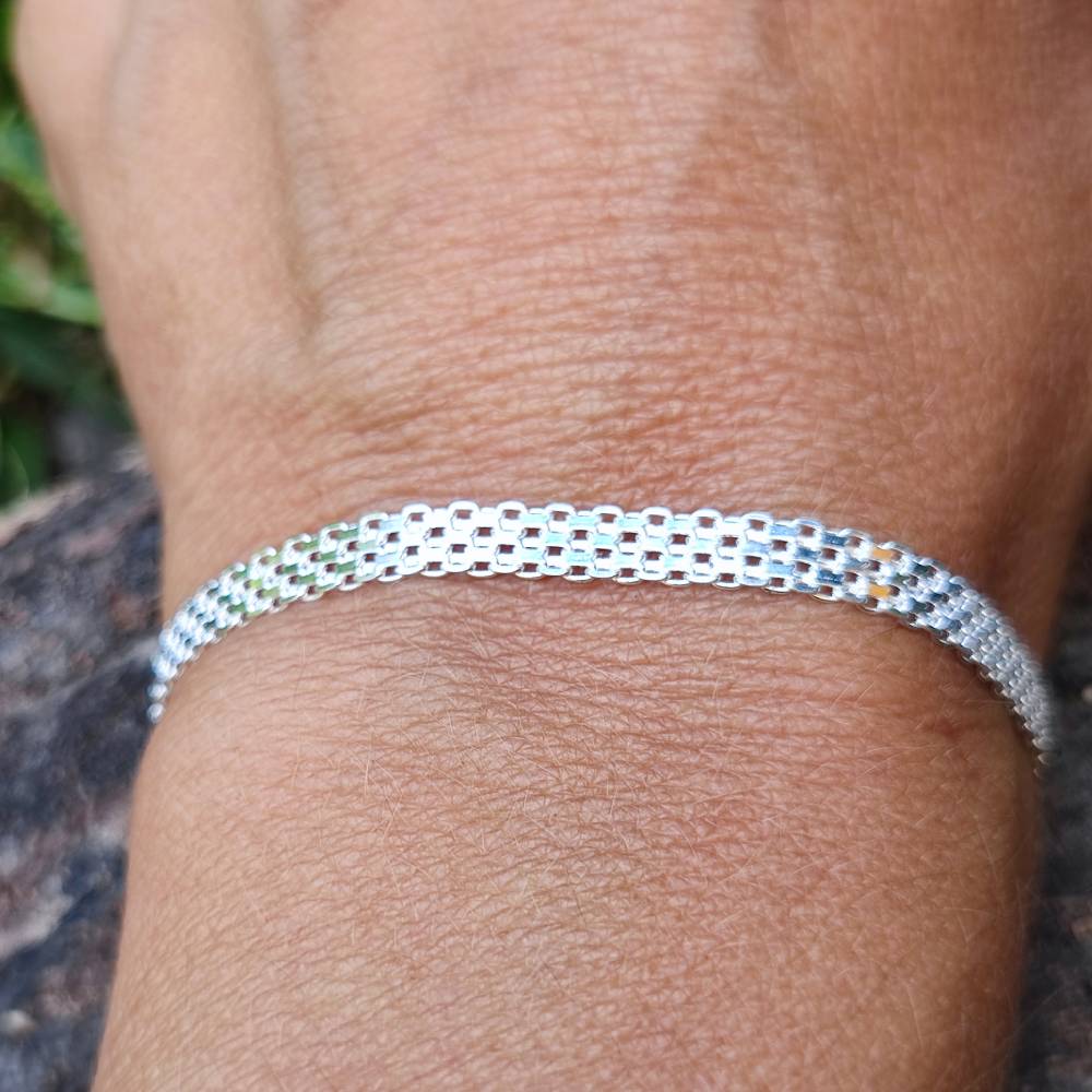 BRACCIALE ARGENTO catena piatta - HOSPET - Image 2