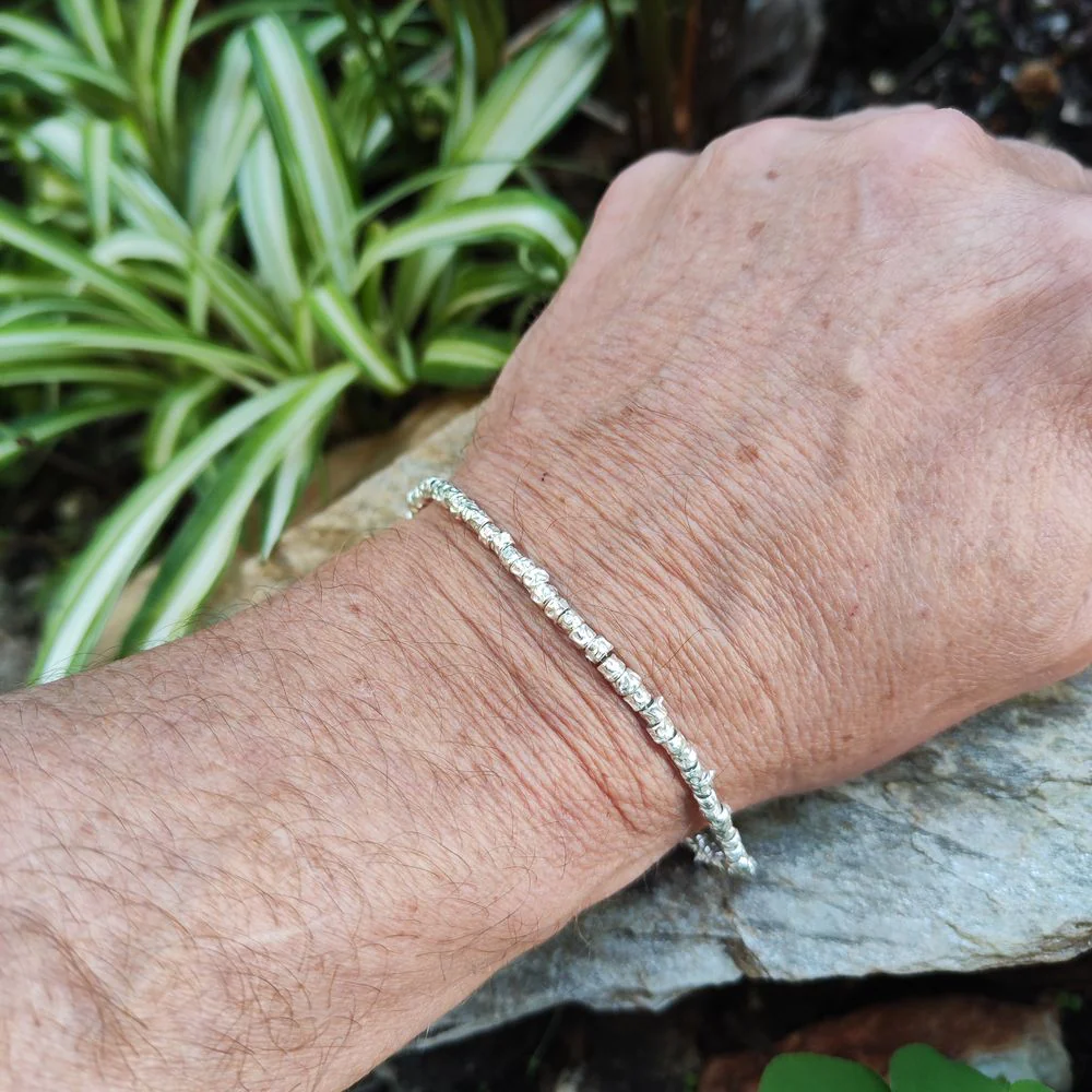 BRACCIALE artigianale con tubi martellati - TINY - Image 2