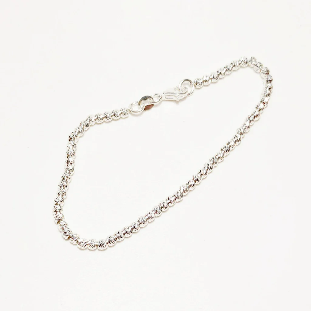 Bracciale in argento con tubi diamantati - Image 3