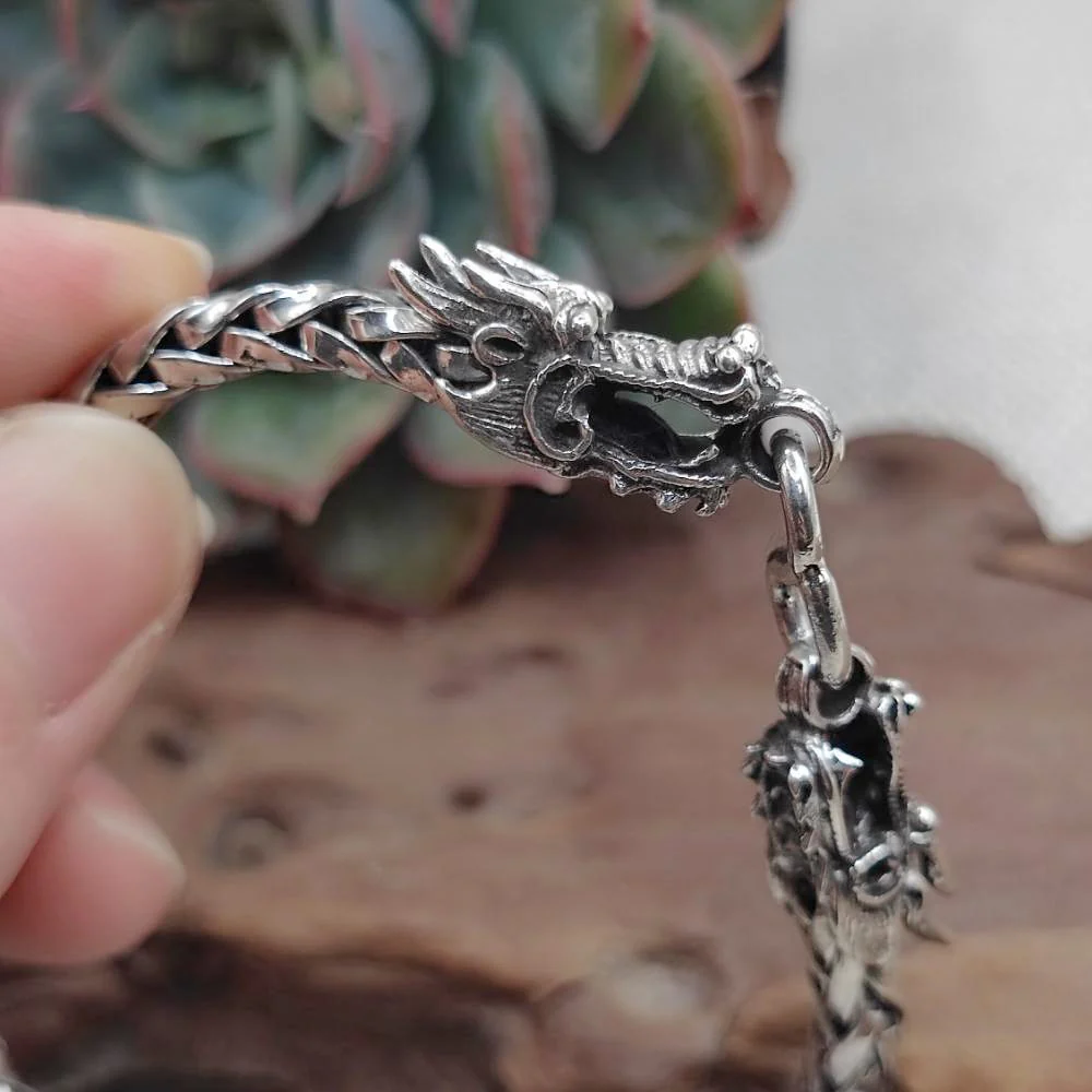 Bracciale etnico in argento 925 drago - AURANGZEB - Image 3