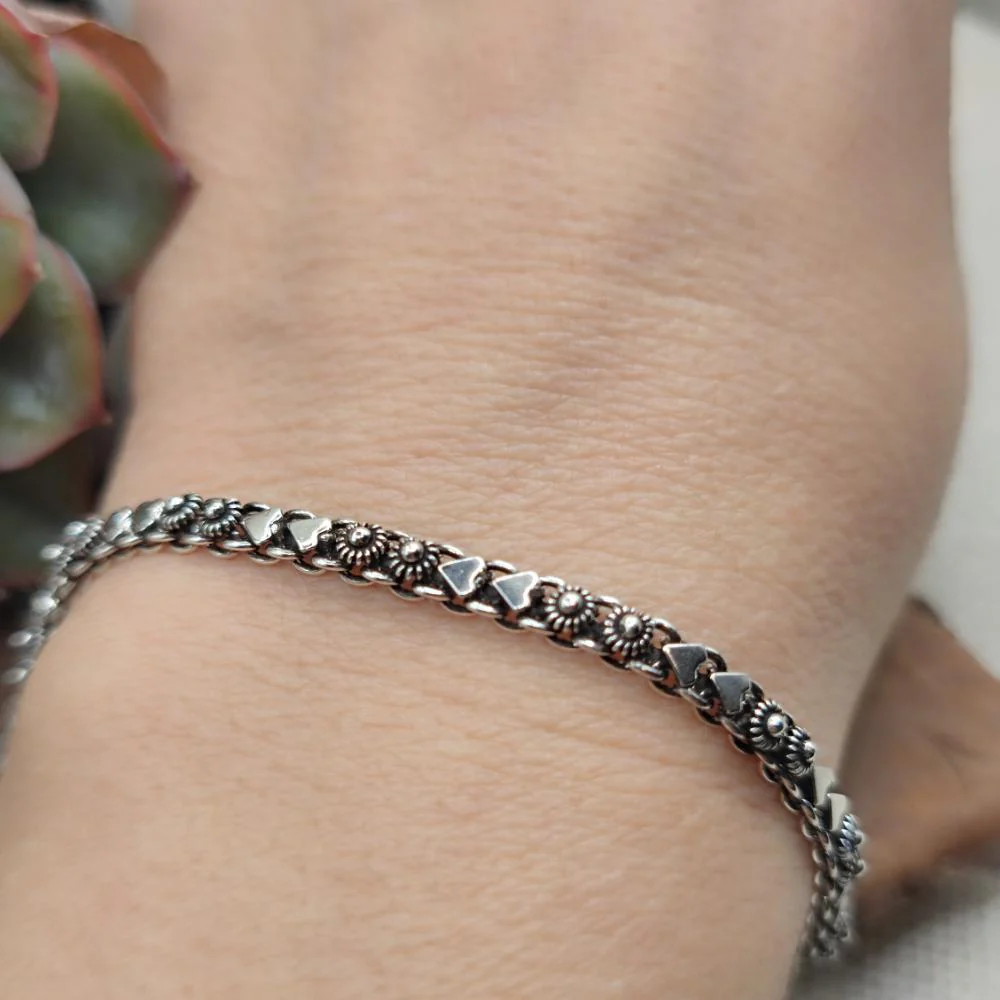 Bracciale etnico in argento 925 unisex - NAGAR