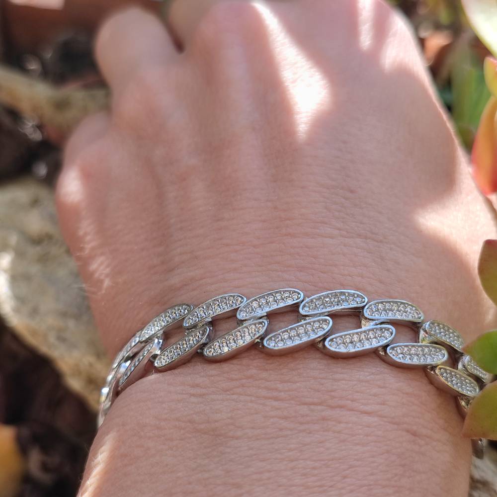 Bracciale CUBAN in argento 925 maglia groumette - ADELE