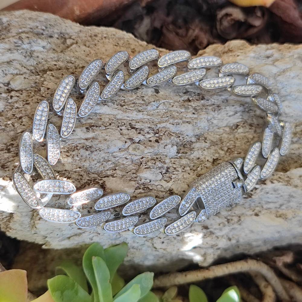 Bracciale CUBAN in argento 925 maglia groumette - ADELE - Image 7