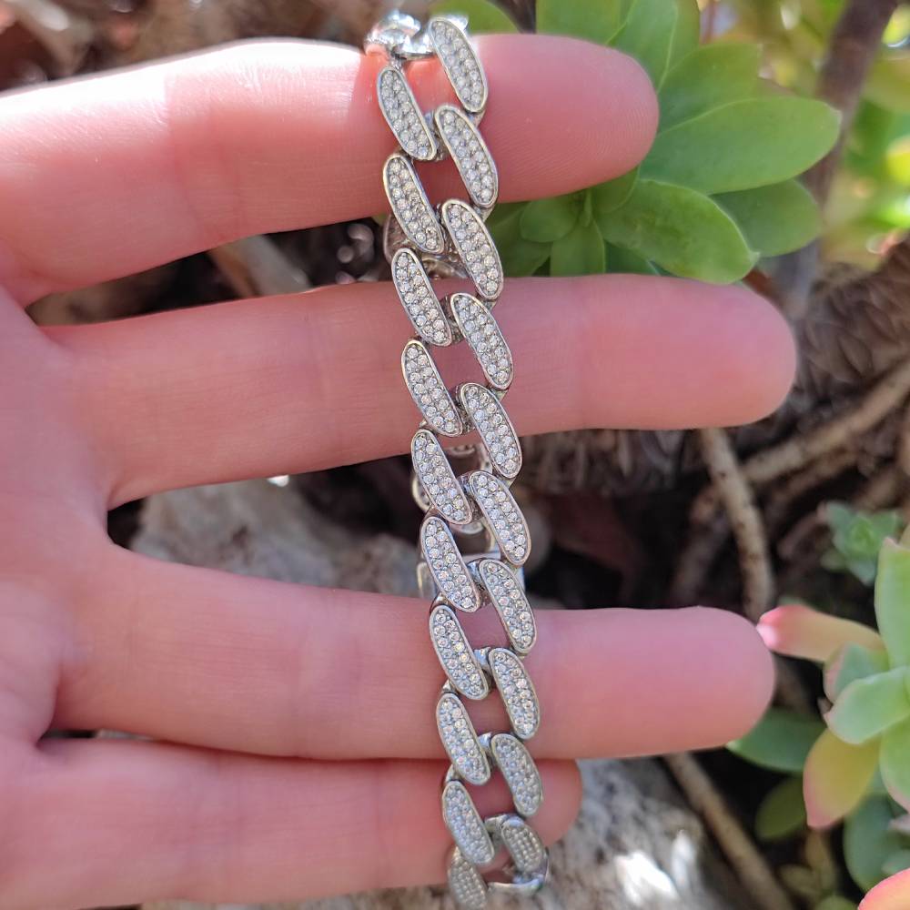 Bracciale CUBAN in argento 925 maglia groumette - ADELE - Image 8