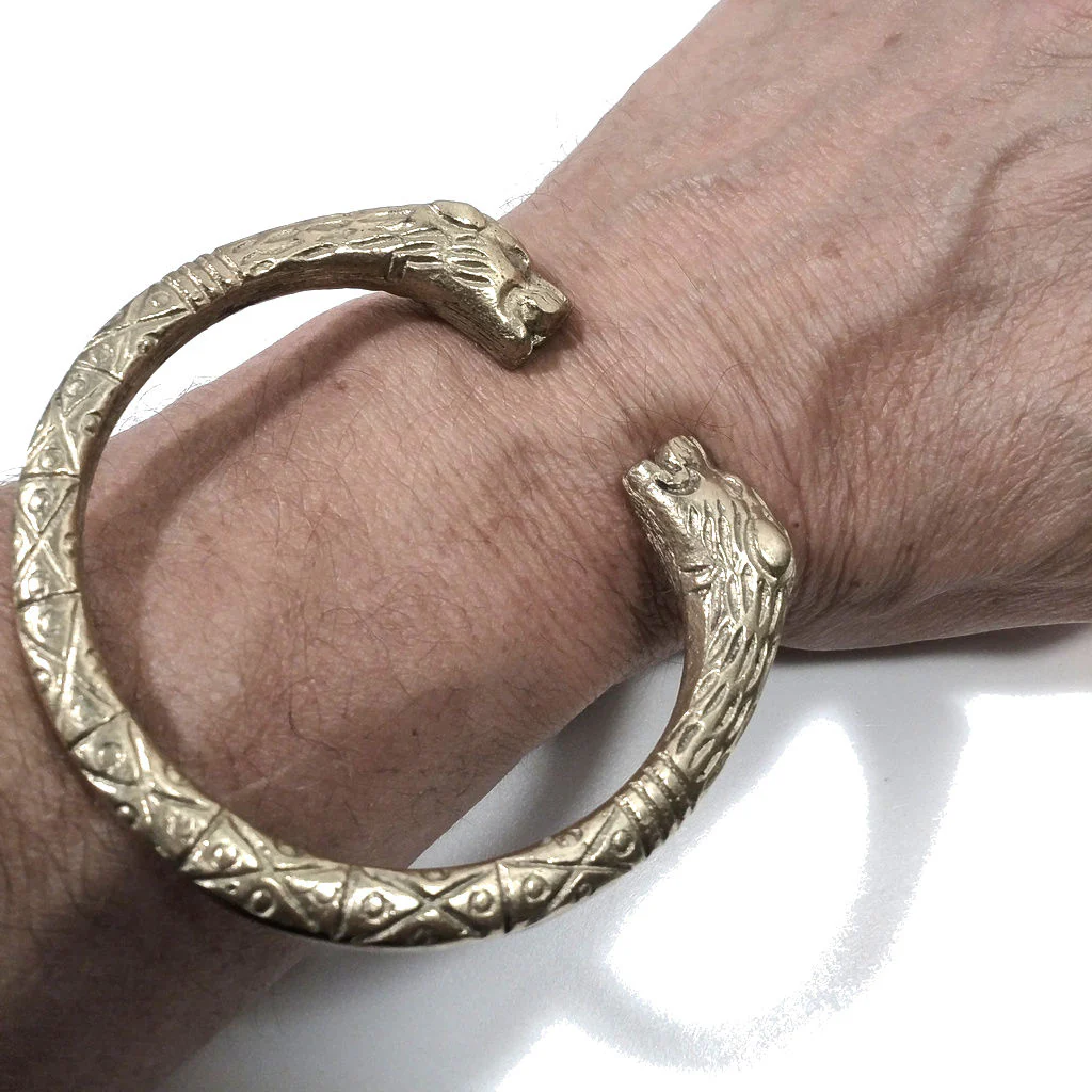 Bracciale in ottone con testa di TIGRE Bracciale artigianale | BRACCIALE ETNICO - Image 2