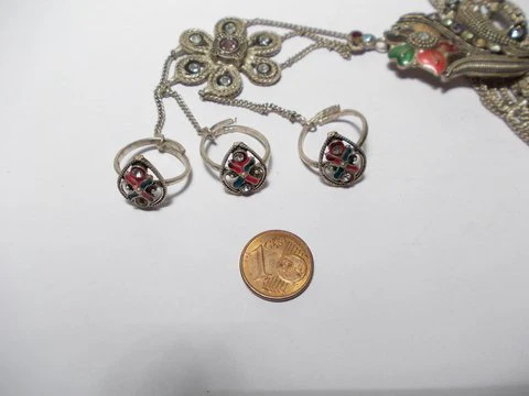 Cavigliera ETNICO /antico argento con anelli - Image 5
