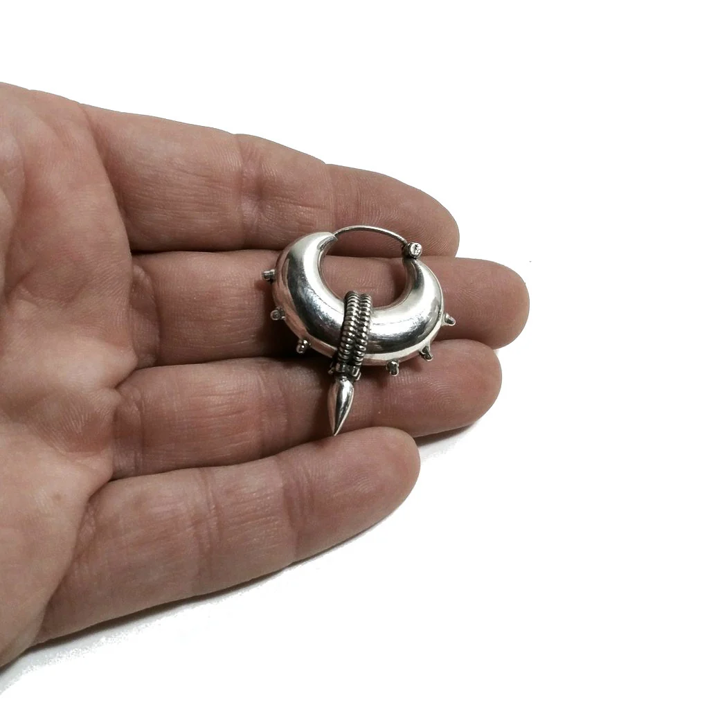 Cerchi in argento con punta e filigrana - bombati - Image 2
