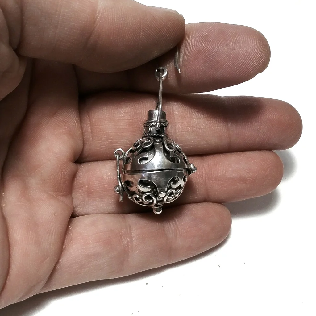 CHIAMA ANGELI | in argento 925 Ciondolo artigianale Onice nero | GIOIELLI ETNICI - Image 3