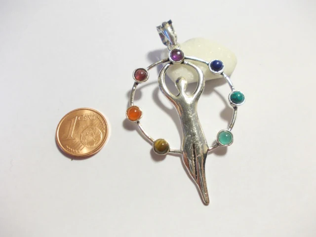 ciondolo CHAKRA cerchio ottone/argento - Image 3
