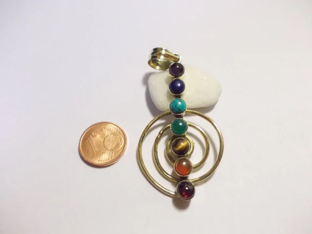 ciondolo CHAKRA spirale ottone/argento - Image 3