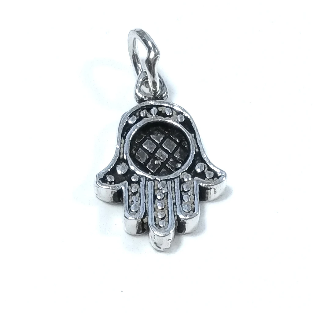Ciondolo ETNICO in argento 925 con MANO DI FATIMA - Image 2