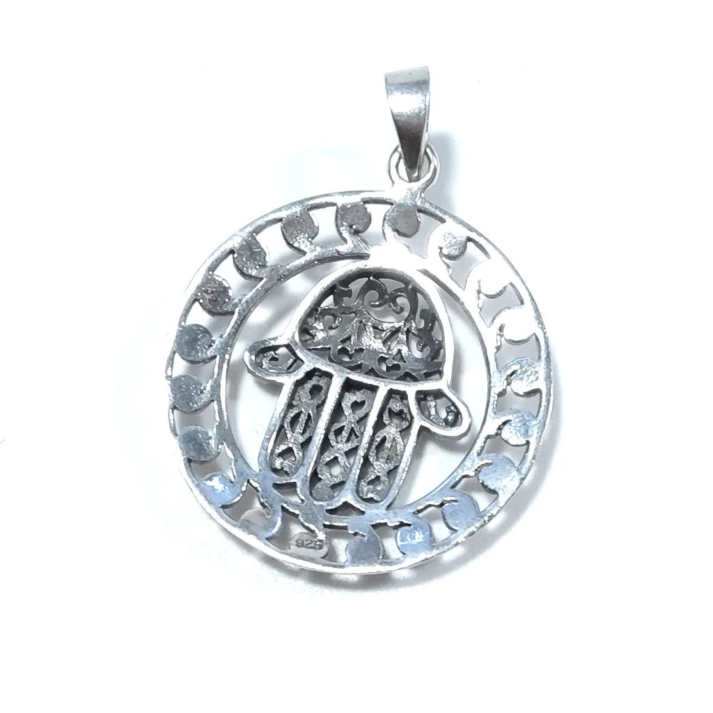 Ciondolo ETNICO in argento 925 con MANO DI FATIMA - Image 4