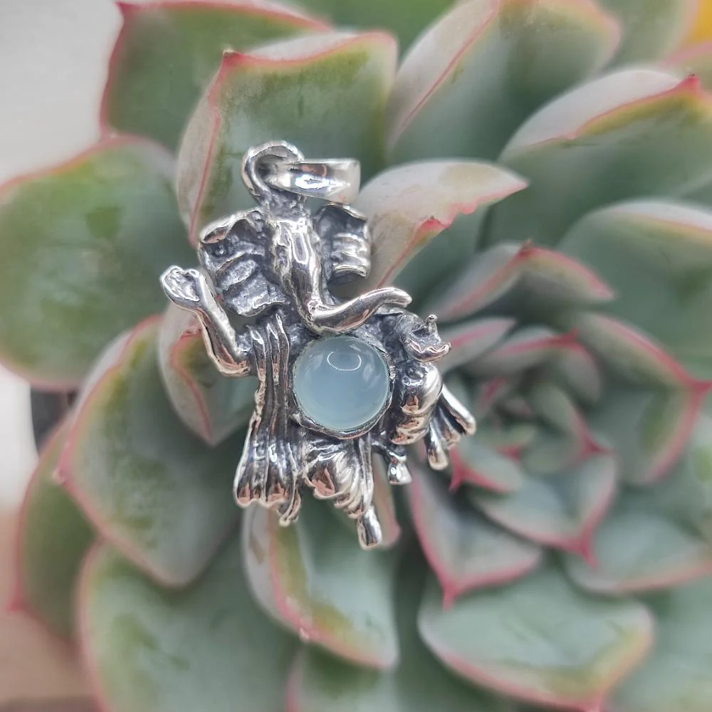 Ciondolo Ganesh con pietra in argento 925 - BAPINI - Image 11